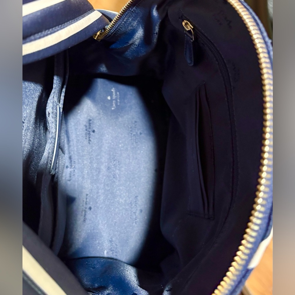 Kate Spade Striped Backpack in Navy and White - Picture 9 of 14